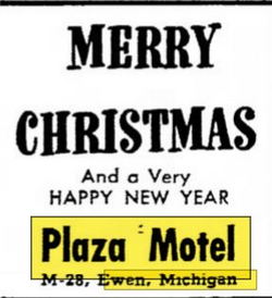 Plaza Motel - Dec 1970 Ad